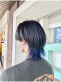 メンズウルフ×襟足カラー