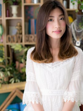 カバーヘア イヴ 戸頭店(COVER HAIR EVE) センターパート小顔前下がりエアストレートc5戸頭20代30代40代