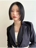 艶感 アッシュカラー 顔周りカット 顔周りレイヤー ミニボブ