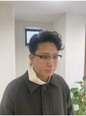 ハードパーマアップバングスタイル