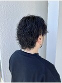 波巻きパーマセンターパート
