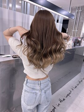 キング 枚方店(K!ng) ハイライトカラーミルクティーベージュケアブリーチダブルカラー