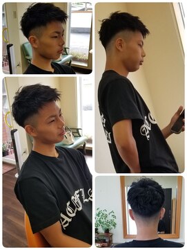 クリア 美容室 アップバングショート