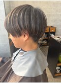アッシュブラックマッシュパーマ韓国マッシュ20代30代40代