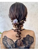 結婚式お呼ばれ編みおろし／ヘアセット/カチモリ/アレンジ