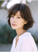 ☆ホワイトグレージュミニウルフデジタルパーマチェリーブラウン