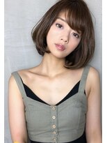 アン 青葉台(un) ひし形ミディアム 前髪あり ハイライトベージュカラー