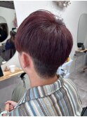 暖色カラー　ツーブロック　刈り上げショート