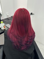 エゴ 池袋(EGO) ワインレッドエンドカラー裾カラー落ちる赤デザインカラー池袋