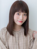 カバーヘア ブリス 戸田公園西口店(COVER HAIR bliss) ラテグレージュぱっつん前髪艶感ストレートX戸田公園20代30代