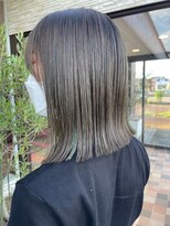 アース コアフュールボーテ 諏訪店(EARTH coiffure beaute) カーキグレージュケアブリーチ外ハネボブ