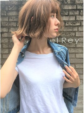 リマ(RIMA) 【RIMA】 外国人風☆ハネ質感ボブ×ベージュアッシュ