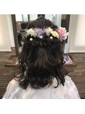 ゆる巻きハーフアップ