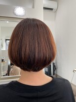 シークレットベースエヌ(Secret Base N)&nbsp;大人かわいい重めひし形ボブ×オレンジベージュ　20代30代40代♪