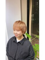 ヘアースパ ノッシュ 博多千代店(Hair Spa Nosh) オレンジベージュダブルカラーケアブリーチマッシュショート