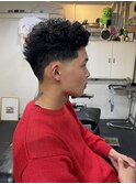 テーパーフェードパーマ