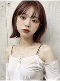 ピンクブラウン×韓国風ヘア◎