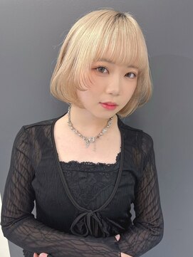 ランテルディ 渋谷(LANTERDIT) ケアブリーチ　ハイトーン　ブロンドヘア　ウルフレイヤー　ボブ