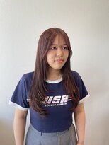 サラ ビューティー サイト 古賀店(SARA Beauty Sight) 小顔カット/ハイレイヤー/ピンクベージュ/ベビーピンク