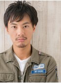 30代40代前髪パーマアースカラーワイルドメンズカットX北浦和