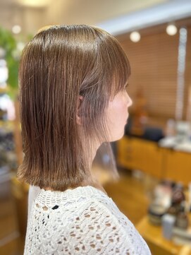 オーガニックマインド 坂戸 鶴ヶ島(organic+mind) 大人可愛いストレートくびれボブインナーカラー肩ライン外ハネ