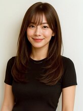 ミロア 薬院(miroa)&nbsp;レイヤーカット 顔周りカット 艶髪 ブラウン 髪質改善 20代30代