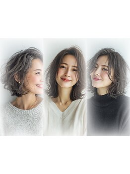 【頭皮と髪に優しい白髪染め】オーガニックカラー＋アロマスパ\7800。トレンド感ある艶やかな仕上がりに♪