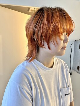 エクテ(ecouter) オレンジベージュカラージェンダーレスメンズライクショート