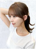小顔顔周りカット/サイドバング/後れ毛カット/アッシュベージュ