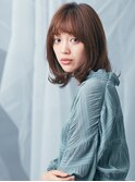 斜めバング/レッドブラウン/ワンカールロブ/たまプラーザz2