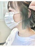ボブ/インナーカラー/ミントアッシュ /イヤリングカラー