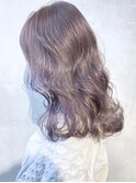ラベンダーアッシュ_かきあげロングマロンベージュ_ba331611