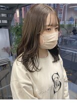 ヘアー アイス 御器所本店(HAIR ICI) ブリーチ無しオリーブベージュ