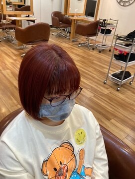 コルサヘアービリス (Colza hair BIRIS ) ボブ×レッドカラー
