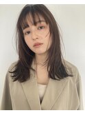 ぷつっと前髪＋ロングレイヤー/姫カットレイヤー/30代40代50代 