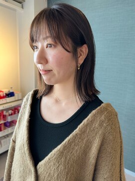 アム(amu) 【癖毛改善】地毛風縮毛矯正＋ベージュ＋ストレートミディアム