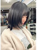 【soso 伊勢田】ミディアムウルフ×ブラック【横浜/ブリーチ】
