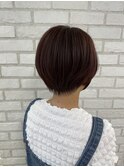 束感ショート×ピンクブラウン