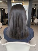 グレージュカラーグレーアッシュ顔周りカット韓国前髪甲府美容室