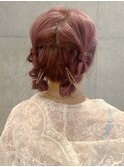 ツインアレンジ*ヘアアレンジ*ピンクカラー*ピンクラベンダー