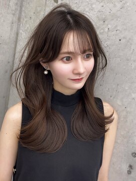 コート 表参道(Cote) 韓国ヘア 2wayバング 顔まわりカットNo.1 レイヤー グレージュ