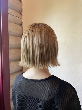クレエ ヘアー デザイン(creer hair design) 外国人風★抜け感ブロンド×切りっぱなしボブ
