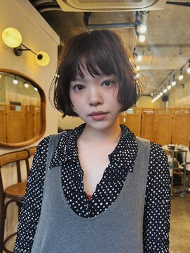 ヒュージ 三軒茶屋(huge) ショートボブ/ミニボブ/ニュアンスパーマ/顔周りカット/20代30代