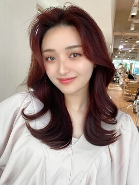 アフロート エル 大阪(AFLOAT L) 20代30代】顔周りレイヤー/ピンクブラウン/ピンクカラー