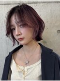 レイヤーボブウルフボブひし形ミディアムレイヤーダブルカラー