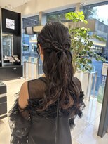 エアー 銀座タワー(AIR)&nbsp;結婚式お呼ばれヘア/ヘアセット/ハーフアップ/リボンアレンジ