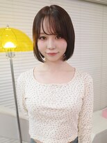 カシェル トウキョウ(Cashel Tokyo)&nbsp;渋谷ボブ 丸みボブ ブリーチなしカラー マロンブラウン 