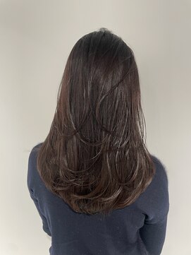 ムード(MOOD,) 着物ヘア/ダークアッシュ/ミディアムレイヤーカット/銀座駅