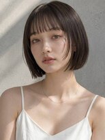 ヴェイン 渋谷(vain)&nbsp;ぷつっとボブ シースルーバング ストレート 暗髪 グレージュ