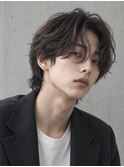 メンズヘア ニュアンスパーマ ラフカール センターパート